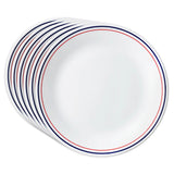 Corelle Livingware Series Double Ring Red-N-Blue 26 Cm Dinner Plate Pack Of 6