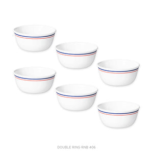 Corelle Livingware Collection Double Ring Red-N-Blue 177 Ml Katori Pack Of 6