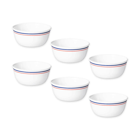 Corelle Livingware Collection Double Ring Red-N-Blue 177 Ml Katori Pack Of 6