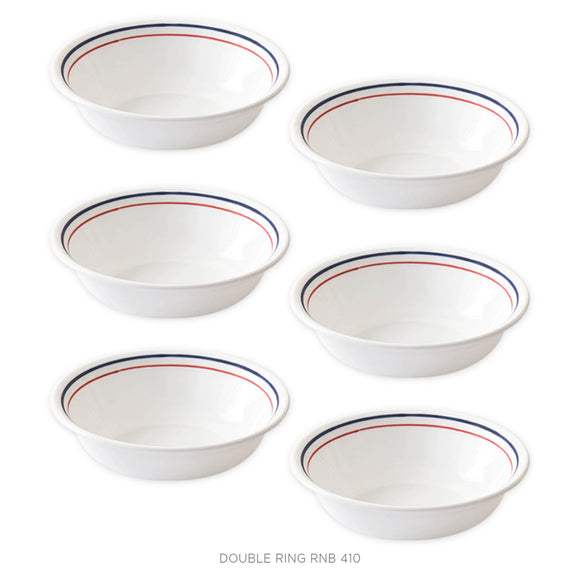 Corelle Linvingware Collection Double Ring Red-N-Blue 296 Ml Dessert Bowl Pack Of 6