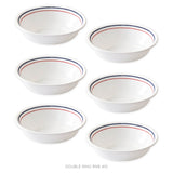 Corelle Linvingware Collection Double Ring Red-N-Blue 296 Ml Dessert Bowl Pack Of 6