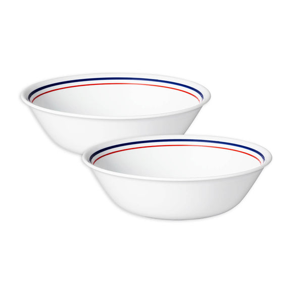 Corelle Livingware Collection Double Ring Red-N-Blue Pattern 828 ML Serving Bowl Pack Of 2