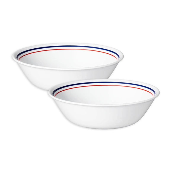 Corelle Livingware Collection Double Ring Red-N-Blue Pattern 950 ML Serving Bowl Pack Of 2