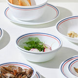 Corelle Livingware Collection Double Ring Red-N-Blue Pattern 950 ML Serving Bowl Pack Of 2