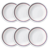 Corelle Livingware Collection Double Ring Red-N-Blue Pattern 17CM Soup Plate Pack Of 6