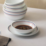 Corelle Livingware Collection Double Ring Red-N-Blue Pattern 17CM Soup Plate Pack Of 6