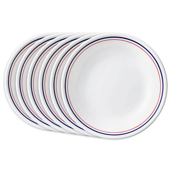 Corelle Livingware Collection Double Ring Red-N-Blue Pattern 21CM Soup Plate Pack Of 6