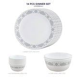 Corelle Livingware Round Modena 14 Pcs Dinner Set