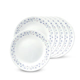 CORELLE Lillac Blush 17 CM Small Rounded Plate Snack for Dining 6 Pcs| Vitrelle Triple Layer Glass| Lightweight Non-Porous Surface Plate| 1-Year Warranty on Chip, Break & Scratch