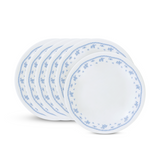 CORELLE MORNING BLUE 17CM Small Rounded Plate for Snacking & Dining | Vitrelle Triple Layer Glass| Lightweight |1-year warranty on chips, breaks & scratches
