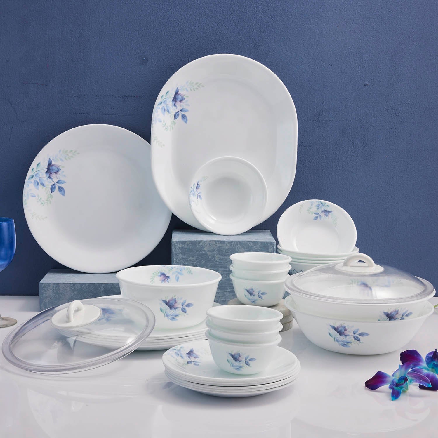 Corelle Blue Floral 17cm Small Plate/B&B Plate Pack Of For