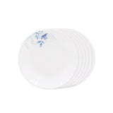 Corelle Blue Floral 17cm Small Plate/B&B Plate Pack Of 6 | For Family of 6 | Break & Chip Resistant | Lightweight & Durable | Microwave & Dishwasher Safe