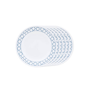 Corelle Denham 17cm Small Plate/B&B Plate Pack Of 6 | For Family of 6 | Break & Chip Resistant | Lightweight & Durable | Microwave & Dishwasher Safe