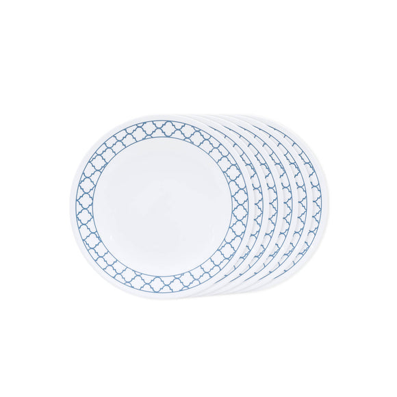 Corelle Denham 17cm Small Plate/B&B Plate Pack Of 6 | For Family of 6 | Break & Chip Resistant | Lightweight & Durable | Microwave & Dishwasher Safe