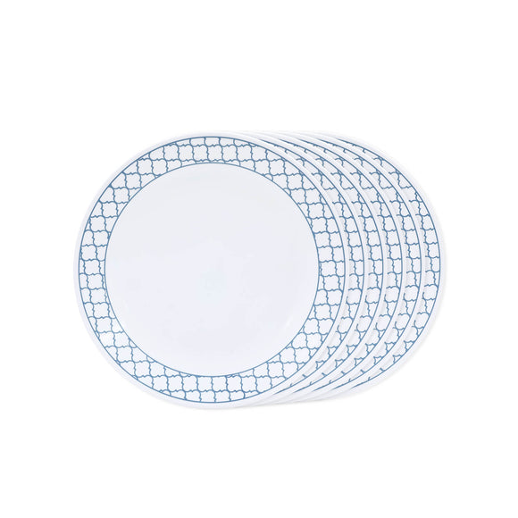 Corelle Denham 26cm Dinner Plate - Pack of 6 | For Family of 6 | Break & Chip Resistant | Lightweight & Durable | Microwave & Dishwasher Safe