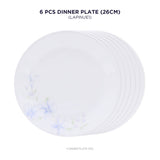 Corelle Lapinue1 26 cm Dinner Plate Pack Of 6 | For Family of 6 | Break & Chip Resistant | Lightweight & Durable | Microwave & Dishwasher Safe