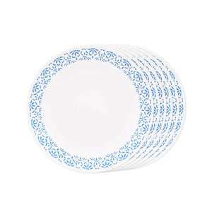 Corelle Skyline Bay Garden 26 cm Dinner Plate Pack Of 6 | For Family of 6 | Break & Chip Resistant | Lightweight & Durable | Microwave & Dishwasher Safe