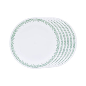 Corelle Spring Blossom Mint 26 cm Dinner Plate Pack Of 6 | For Family of 6 | Break & Chip Resistant | Lightweight & Durable | Microwave & Dishwasher Safe