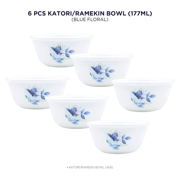 Corelle Blue Floral 177ml Katori Ramekin Bowl Pack Of For