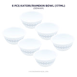 Corelle Denham 177ml Katori / Ramekin Bowl Pack Of 6 | Break & Chip Resistant | Lightweight & Durable | Microwave & Dishwasher Safe