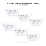 Corelle Pink Breeze1 177ml Katori / Ramekin Bowl Pack Of 6 | Break & Chip Resistant | Lightweight & Durable | Microwave & Dishwasher Safe