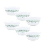 Corelle Spring Blossom Mint 177ml Katori / Ramekin Bowl Pack Of 6 | Break & Chip Resistant | Lightweight & Durable | Microwave & Dishwasher Safe