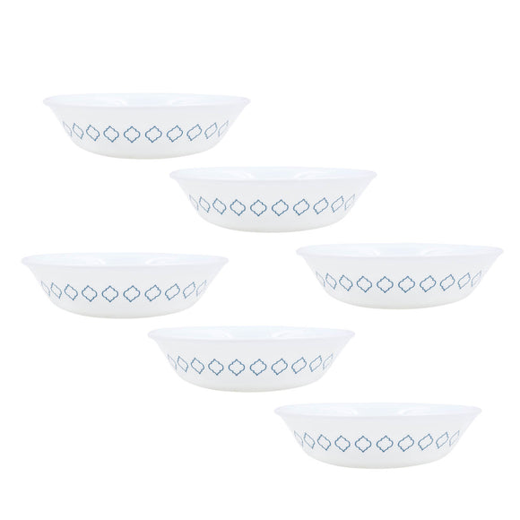 Corelle Denham 296ml Veg/Des Bowl Pack Of 6 | Break & Chip Resistant | Lightweight & Durable | Microwave & Dishwasher Safe