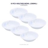 Corelle Lapinue1 296ml Veg / Des Bowl Pack Of 6 | For Family of 2 | Lightweight & Durable | Microwave & Dishwasher Safe
