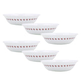 Corelle Scarlet Clover 296ml Veg/Des Bowl Pack Of 6 | Break & Chip Resistant | Lightweight & Durable | Microwave & Dishwasher Safe