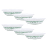 Corelle Spring Blossom Mint 296ml Veg/Des Bowl Pack Of 6 | Break & Chip Resistant | Lightweight & Durable | Microwave & Dishwasher Safe