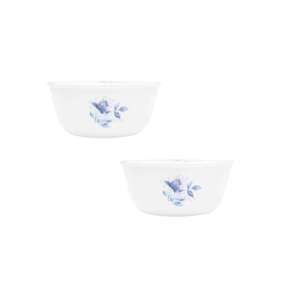 Corelle Blue Floral 828ml Curry / Noodle Bowl Pack Of 2 | For Family of 2 | Lightweight & Durable | Microwave & Dishwasher Safe