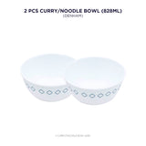 Corelle Denham 828ml Curry / Noodle Bowl Pack Of 2 | Break & Chip Resistant | Lightweight & Durable | Microwave & Dishwasher Safe