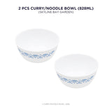 Corelle Skyline Bay Garden 828ml Curry / Noodle Bowl Pack Of 2 | Break & Chip Resistant | Lightweight & Durable | Microwave & Dishwasher Safe