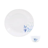 Corelle Blue Floral Bachelor Set (K) - 4 Pcs | For Family of 2| Break & Chip Resistant | Lightweight & Durable | Microwave & Dishwasher Safe