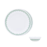 Corelle Spring Blossom Mint - 4 Pcs Bachelor Set (VDB) | For Family of 2| Break & Chip Resistant | Lightweight & Durable | Microwave & Dishwasher Safe