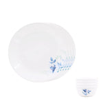 Corelle Blue Floral Mini Dining Set (K) - 8 Pcs | For Family of 4 | Break & Chip Resistant | Lightweight & Durable | Microwave & Dishwasher Safe