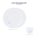 Corelle Lapinue1 - 8 Pcs Mini Dining Set (K) | For Family of 4| Break & Chip Resistant | Lightweight & Durable | Microwave & Dishwasher Safe