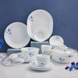 Corelle Blue Floral Mini Dining Set (VDB) - 8 Pcs | For Family of 4 | Break & Chip Resistant | Lightweight & Durable | Microwave & Dishwasher Safe