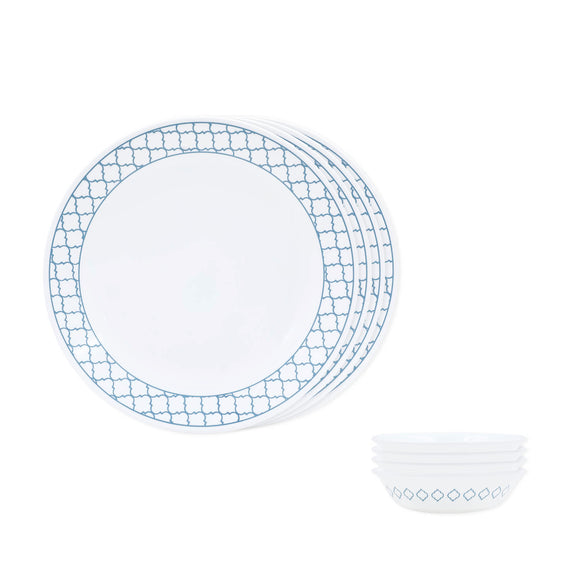 Corelle Denham Mini Dining Set (VDB) Pcs| For Family of Break Chip Resistant Lightweight Durable Microwave Dishwasher Safe