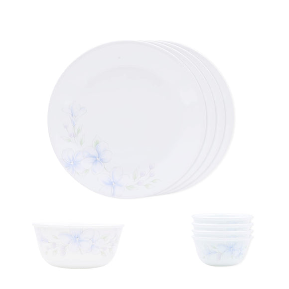 Corelle Lapinue1 - 9 Pcs Mini Dining Set | For Family of 4| Break & Chip Resistant | Lightweight & Durable | Microwave & Dishwasher Safe