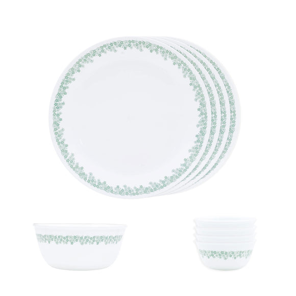 Corelle Livingware Round Spring Blossom Mint 9 Pcs Mini Dining Set