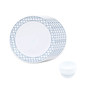 Corelle Denham Breakfast Set - 12 Pc | For Family of 6 | Break & Chip Resistant | Lightweight & Durable | Microwave & Dishwasher Safe