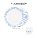 Corelle Livingware Round Skyline Bay Garden 12 Pcs Breakfast Set (K)