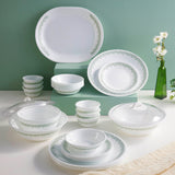 Corelle Spring Blossom Mint - 12 Pc Breakfast Set | For Family of 6| Break & Chip Resistant | Lightweight & Durable | Microwave & Dishwasher Safe