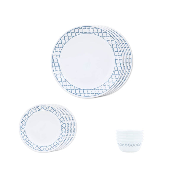 Corelle Denham Breakfast Set - 12 Pc | For Family of 4 | Break & Chip Resistant | Lightweight & Durable | Microwave & Dishwasher Safe