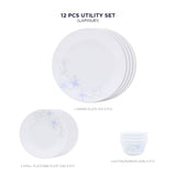 Corelle Lapinue1 - 12 Pc Breakfast Set | For Family of 4| Break & Chip Resistant | Lightweight & Durable | Microwave & Dishwasher Safe