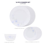 Corelle Lapinue1 - 14 Pcs Dinner Set | For Family of 6| Break & Chip Resistant | Lightweight & Durable | Microwave & Dishwasher Safe