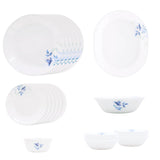 Corelle Blue Floral Dinner Set - 21 Pcs | For Family of 6 | Break & Chip Resistant | Lightweight & Durable | Microwave & Dishwasher Safe