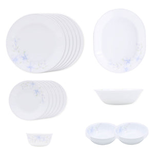 Corelle Lapinue1 - 21 Pcs Dinner Set | For Family of 6| Break & Chip Resistant | Lightweight & Durable | Microwave & Dishwasher Safe