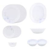 Corelle Lapinue1 - 21 Pcs Dinner Set | For Family of 6| Break & Chip Resistant | Lightweight & Durable | Microwave & Dishwasher Safe